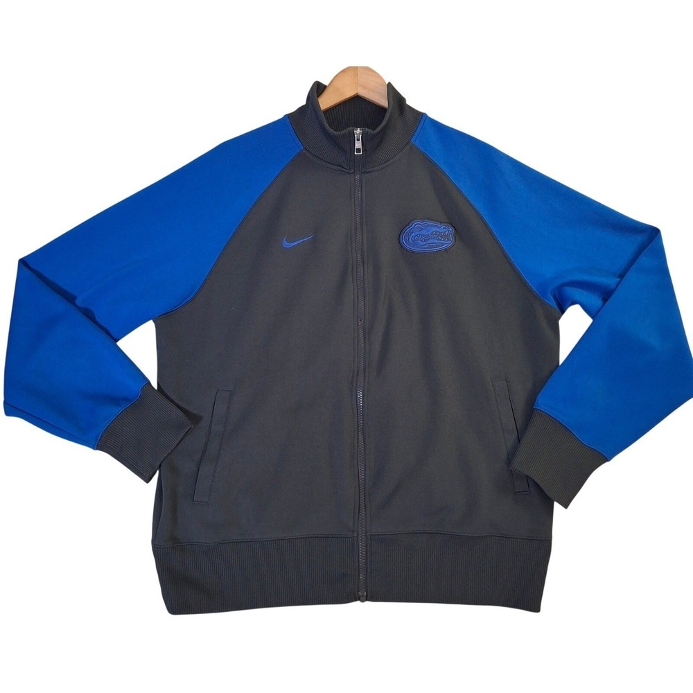 Nike Florida Gators Track Jacket Mens Large Grey Blue Full Zip NCAA Sideline L